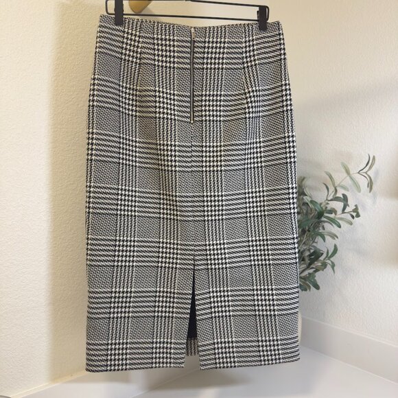 Houndstooth ZARA Black & White Midi Skirt - Size L - Picture 2 of 5
